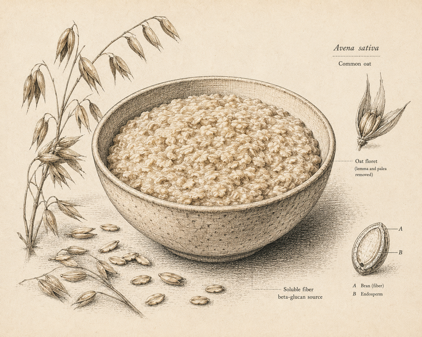 Oatmeal sentiment market illustration